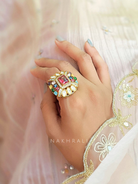 Navratna Regal Statement Ring