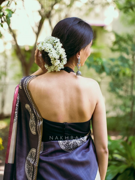 Raagya Multicolor Silk Saree with Abstract Motifs