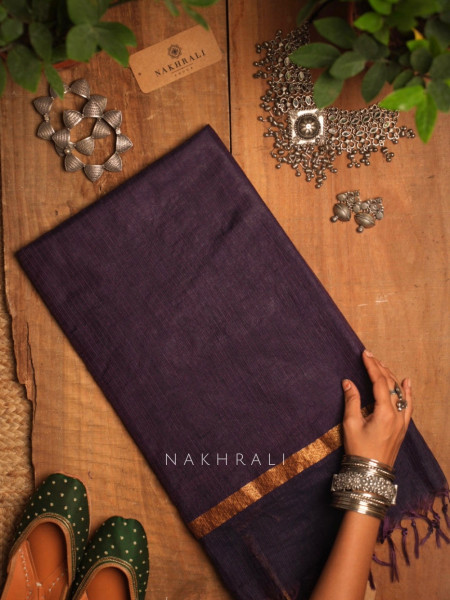 Malini Purple Kota Doria Saree