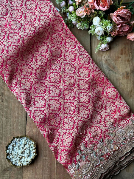 Sarangi Magenta Banarasi Katan Silk Saree