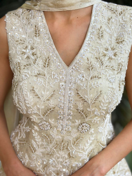 Lumière Garden Embroidered Indo-Western Palazzo Set