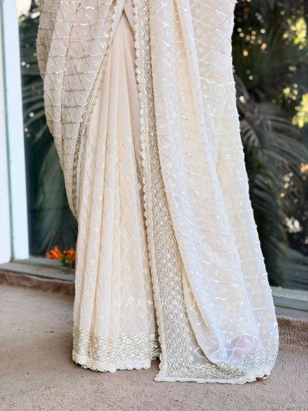 Classic Cream Saree