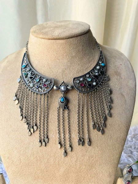 Aura Multicolour Statement Necklace Set