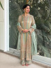 Zariya Sea Green Suit Set with Cut Dana and Zari Work