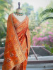 Anant Bindu Orange Bandhani Print Saree with Sequin Border