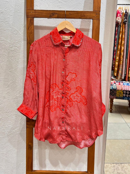 Nirvi Red Floral Printed Shirt
