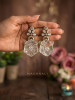 Prismelle White Statement Earrings With Geometric Stone Detail