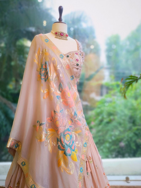 Lavanya Purple Embroidered Lehenga with Dupatta