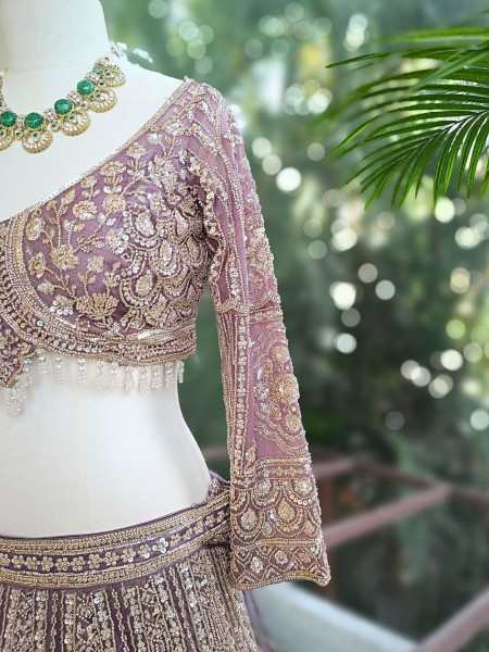 Krynor Lavender Lehenga Set with Cut Dana & Sequin Work