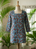 Natkhat Blue Printed Cotton Short Kurti