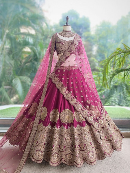 Solis Wine Raw Silk & Soft Tulle Net