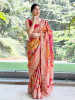 Rangraas Orange Pure Gajji Silk Saree with Running Blouse Piece