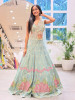 Solaris Petal Blue Satin Silk &amp; Soft Net Lehenga