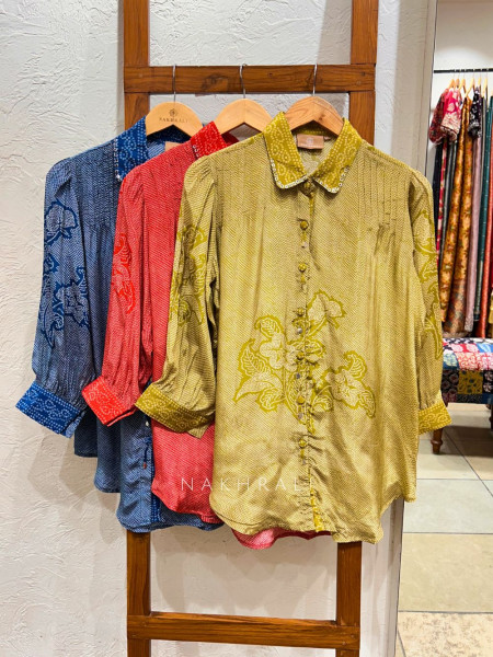 Nirvi Blue Floral Printed Shirt