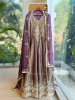 Charika Purple Anarkali with Mirror and Zari Work