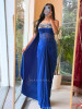 Elektra Blue Draped Illusion Crop Top skirt
