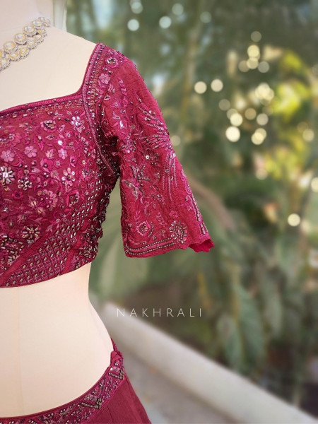 Siyana Maroon Heirloom Narrative Lehenga