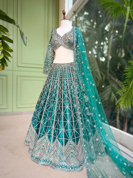 Rihanta Lehenga with Mirror and Bead Work