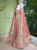 Blush Bloom Pink Achkan Pattern Lehenga with Zari Sequin Work