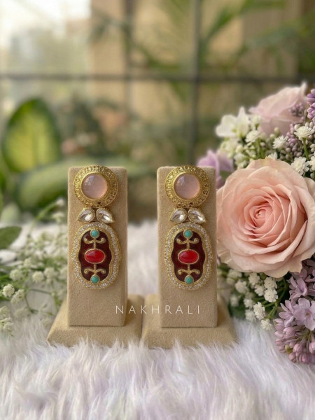 Rangmala Multicolor Necklace Set With Enamel & Stone Detail