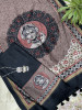 Chitramaya Black Modal Silk Kalamkari Dress Material
