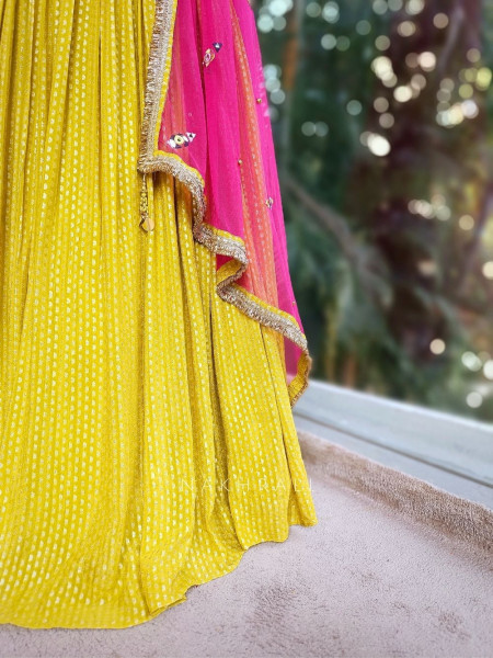 Ziraye Corset Lehenga Set with Bead Embellishment