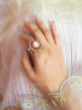 Radiant Ruby Floral Adjustable Ring