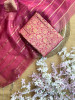 Reshmi Maheshwari Pink Dress Material with Zari Stripe Dupatta