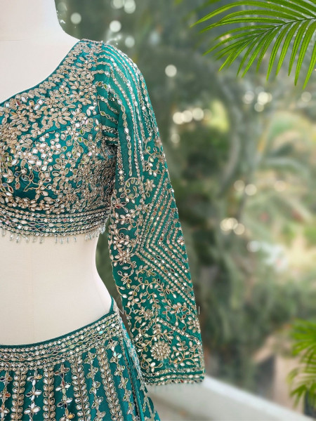 Rihanta Lehenga with Mirror and Bead Work