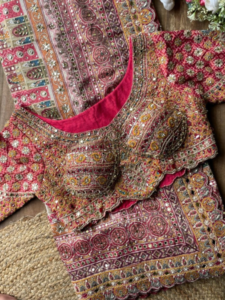 Khwaab Magenta Printed Saree with Sequin Work