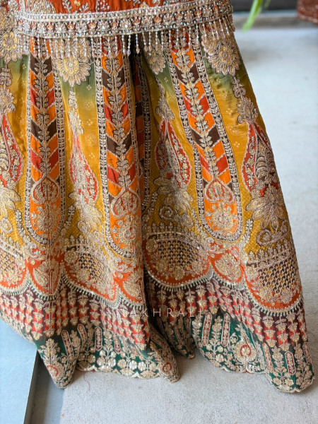 Nargis Sunset Orange Sharara Set
