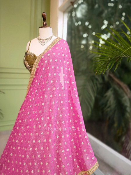 Solara Green Multicolor Lehenga with Zari Stone Work