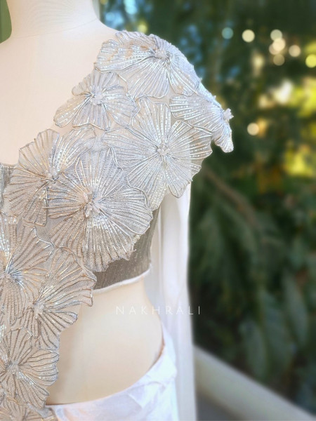 Ivory Arc Drape Saree Set