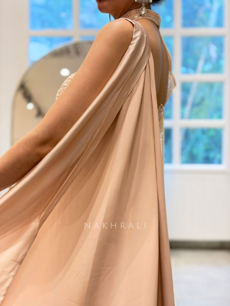 Peach Light Ready-to-Drape Saree
