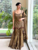 Autumn Dusk Green Metallic Tissue Silk Kurti Palazzo Set