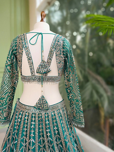 Rihanta Lehenga with Mirror and Bead Work