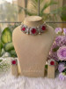 Crimsonelle Ruby Red &amp; Silver Necklace Set