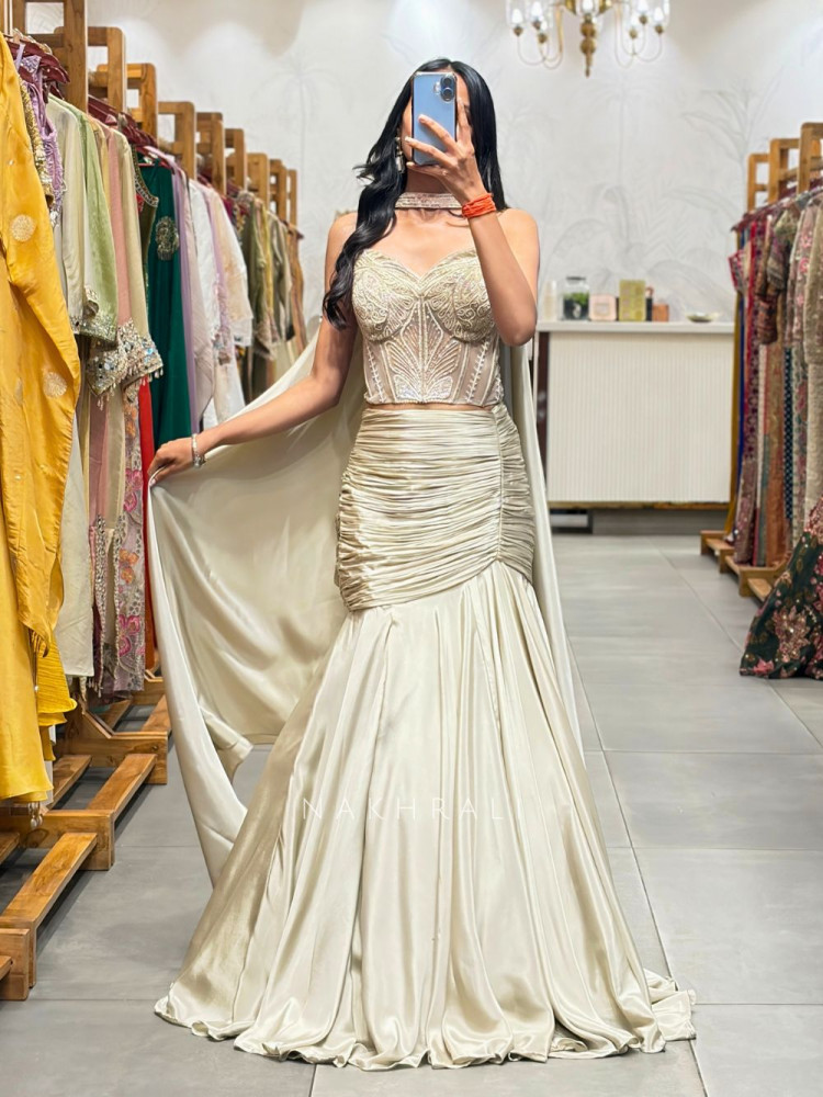 Image of Astraea Night Glam Corset Lehenga Set