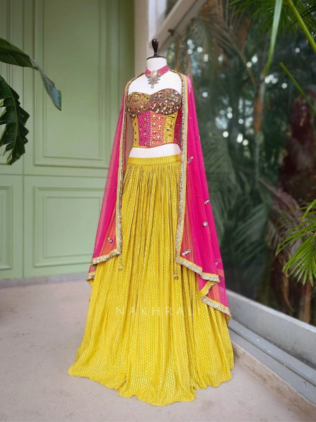 Ziraye Corset Lehenga Set with Bead Embellishment