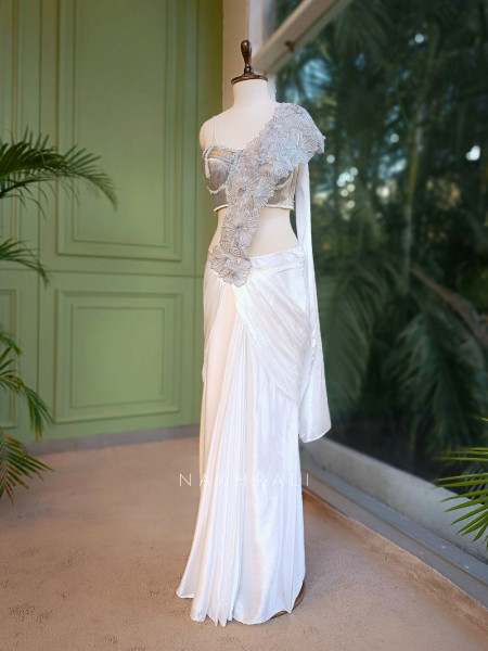 Ivory Arc Drape Saree Set