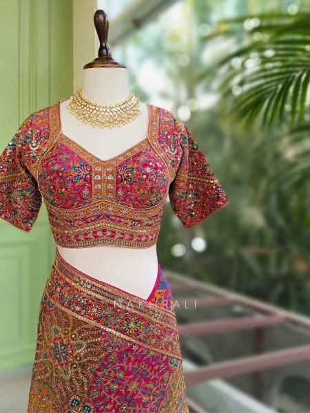 Mishka Magenta Printed Saree with Sequin Work