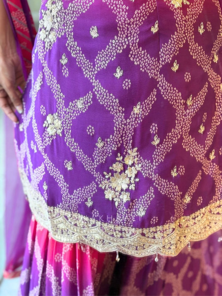 Plum Blossom Ombre Tiered Ensemble Purple Suit Set