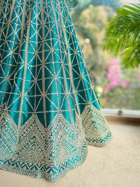 Rihanta Lehenga with Mirror and Bead Work