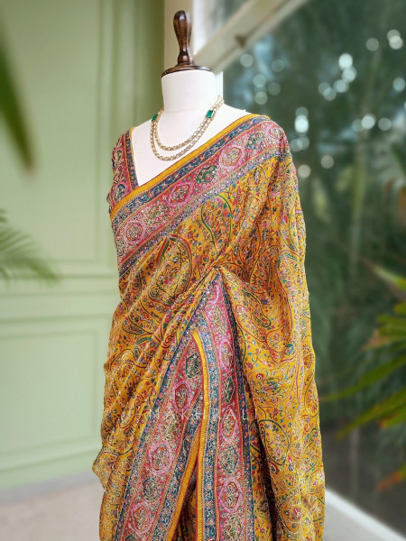 Svarna Vastra Yellow Saree