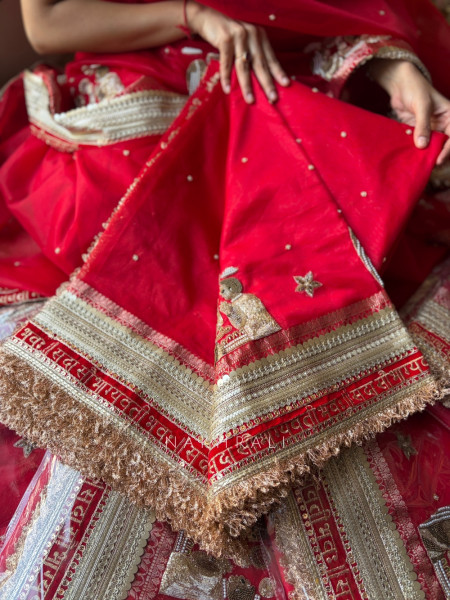 The Saubhagya Red Organza Silk Saree