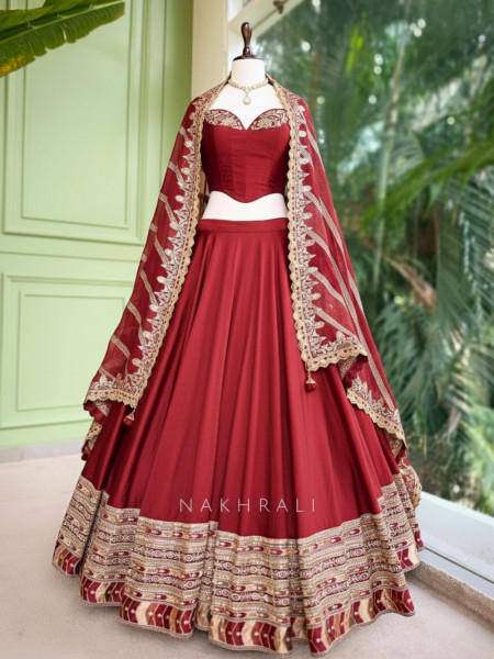 Ruby Enchant Corset Lehenga