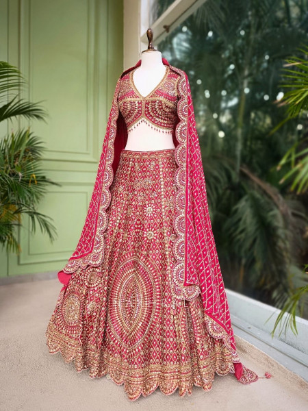 Regalia Maroon Bridal Lehenga with Gota Patti & Sequin Work