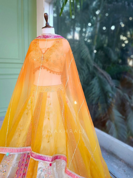 Rivara Cream Lehenga Set with Intricate Hand Embellishment