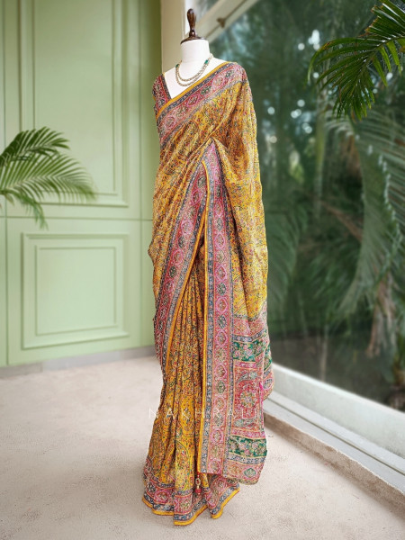 Svarna Vastra Yellow Saree