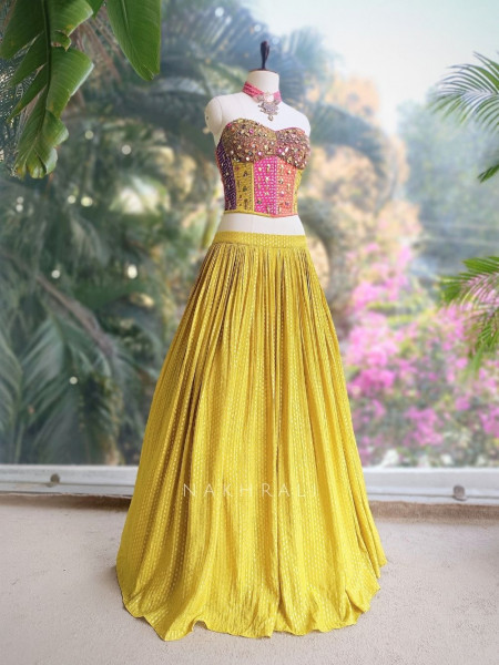 Ziraye Corset Lehenga Set with Bead Embellishment